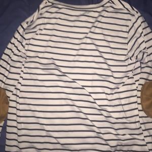 Striped Padded Elbows Long Sleeved Tee